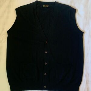 Cashmere vintage V button front House of Scotland  vest EUC